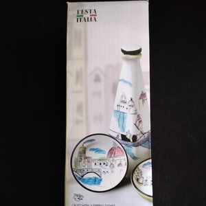 NEW Ceramic Cruet Set with Dipping Dishes Fiesta Oneida